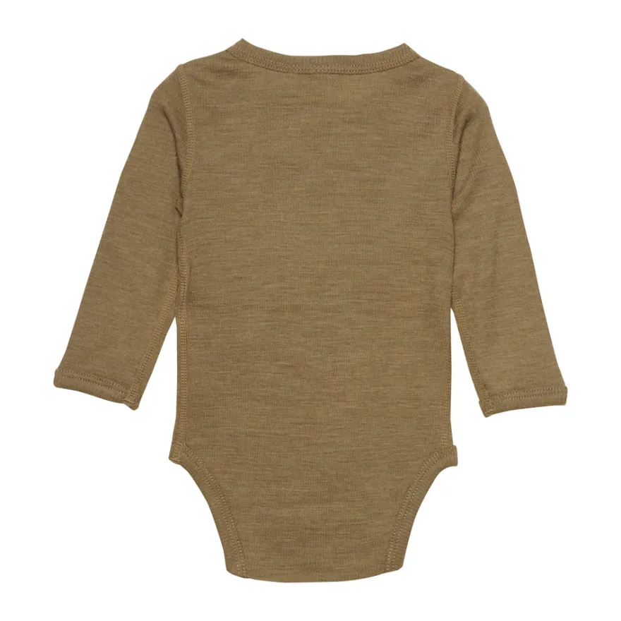 BeKids Långärmad Ullbody - Brown