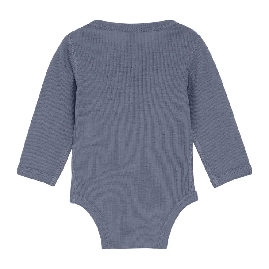BeKids Långärmad Ullbody - Folkstone Gray Melange