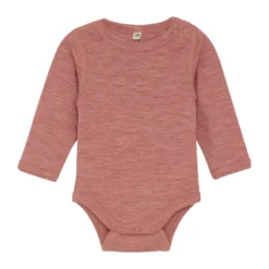 BeKids Långärmad Ullbody - Light Mahogany Melange