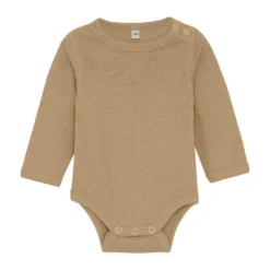 BeKids Långärmad Ullbody - Light Camel Melange