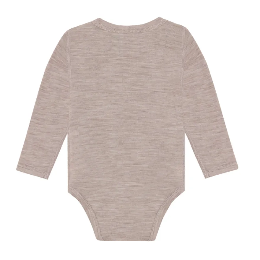 BeKids Långärmad Ullbody - Mocha Meringue Melange