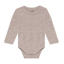 BeKids Långärmad Ullbody - Mocha Meringue Melange