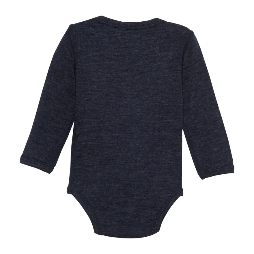 BeKids Långärmad Ullbody - Sky Captain Melange