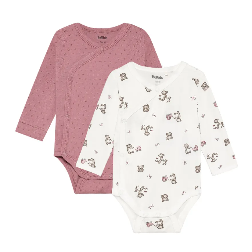 BeKids Långärmad Wrap Body 2-Pack - Nostalgia Rose