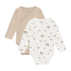BeKids Långärmad Wrap Body 2-Pack - Silver Mink