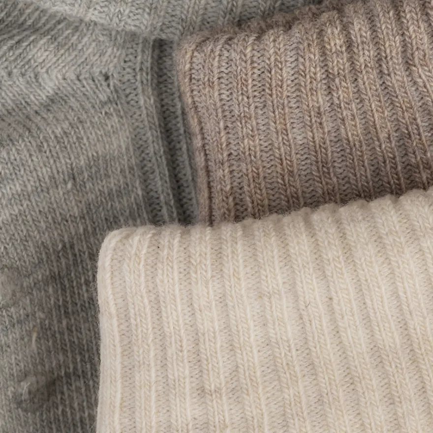 BeKids Rib Strumpor m. ABS 3-Pack - Mocha Meringue