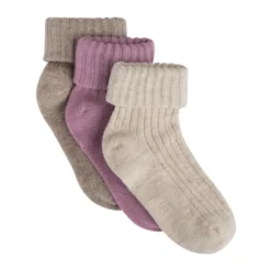 BeKids Rib Strumpor Ull 3-Pack - Burnished Lilac