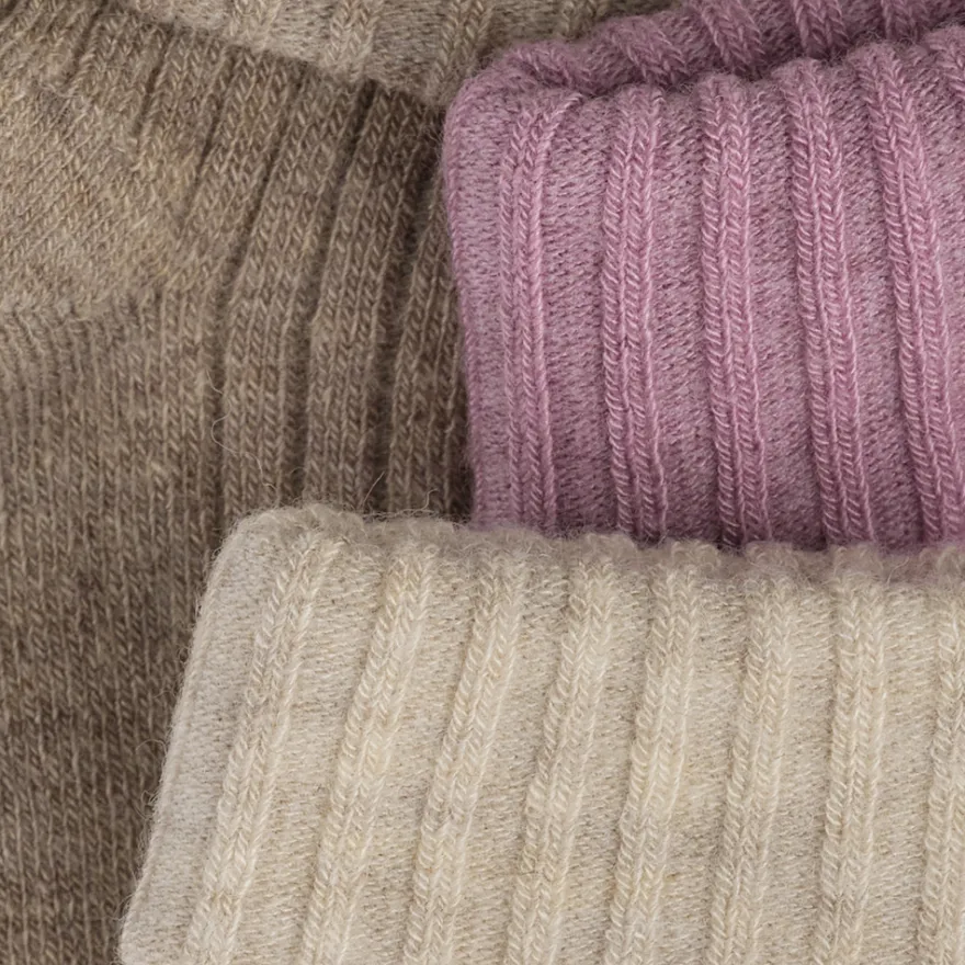 BeKids Rib Strumpor Ull 3-Pack - Burnished Lilac