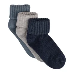 BeKids Rib Strumpor Ull 3-Pack - Dark Navy