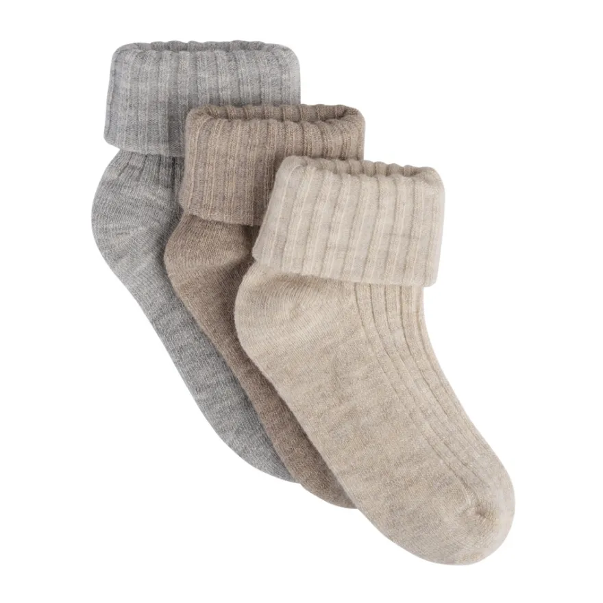 BeKids Rib Strumpor Ull 3-Pack - Sheer Bliss