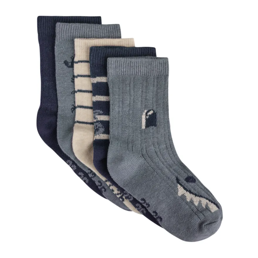 BeKids Strumpor 5-Pack - Blau Gray