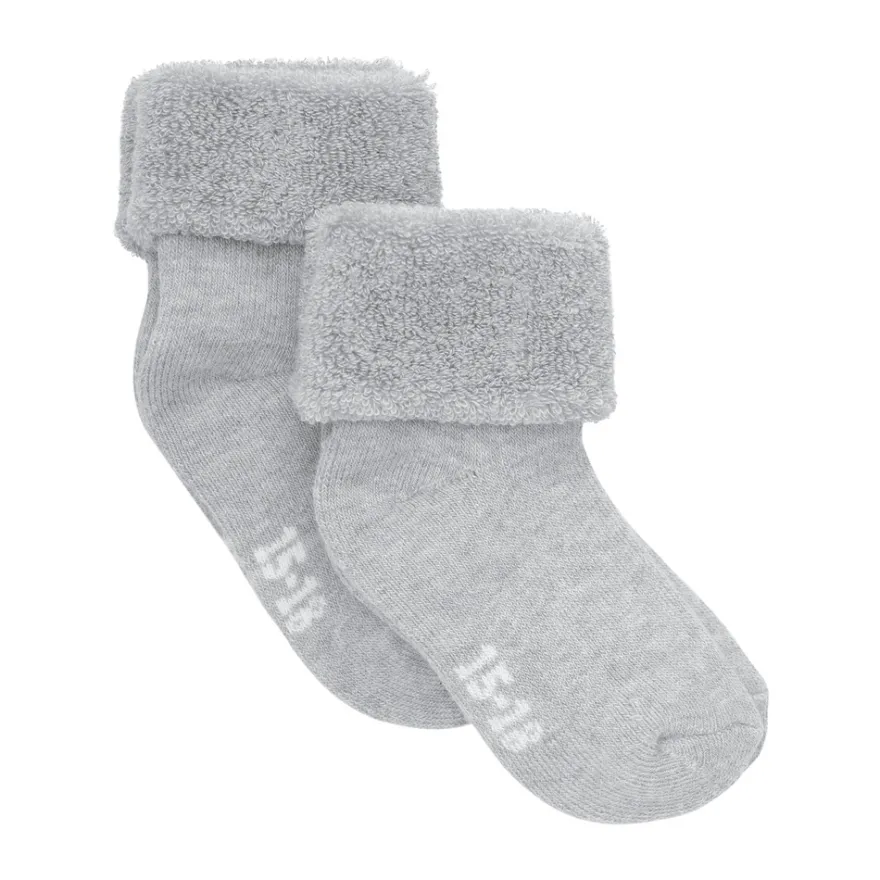 BeKids Terry Strumpor 2-Pack - Light Grey Melange