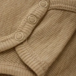 BeKids Ullbody Utan Ärmar - Light Camel Melange