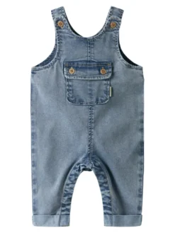 Ben Baggy Denim Hängselbyxor - Medium Blue Denim