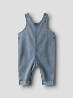 Ben Baggy Denim Hängselbyxor - Medium Blue Denim