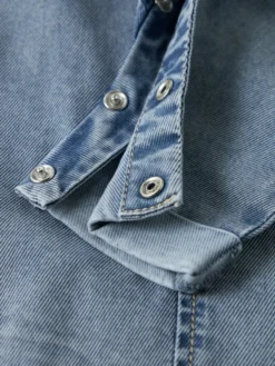 Ben Baggy Denim Hängselbyxor - Medium Blue Denim