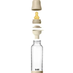 BIBS Glas Napppflaska 1 pk 240 ml - M Flow - Vanilla Nat