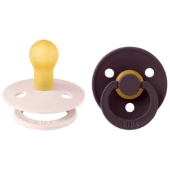 Bibs Napp Colour 2-pack Latex 0-6 mån - Petal/Plum