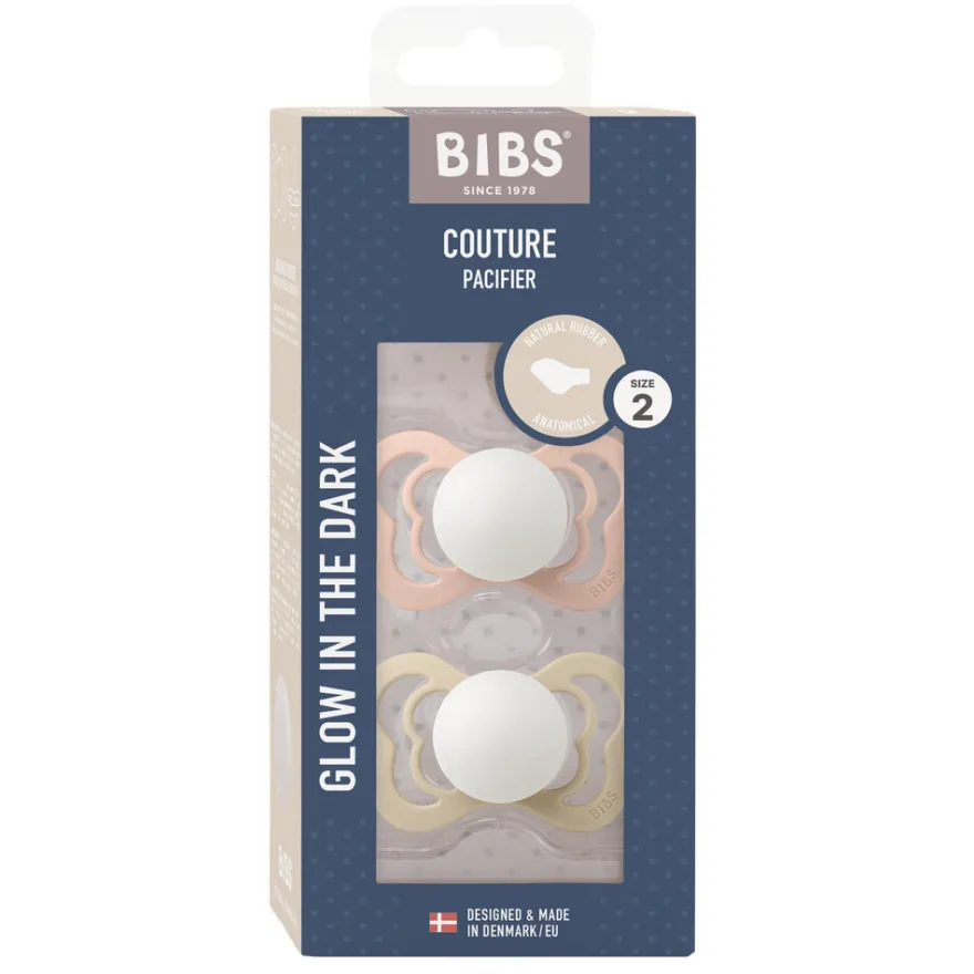 BIBS Napp Couture 2 pk Latex Str 2 - Blush Vanilla, Nat