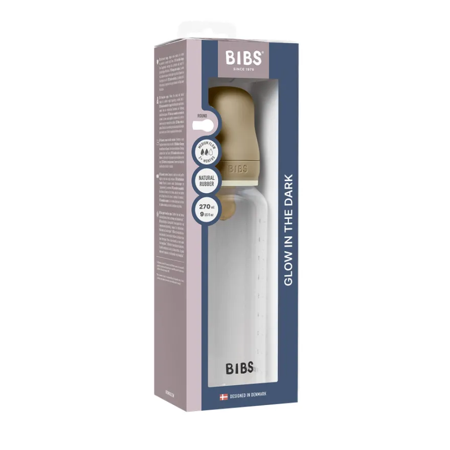 BIBS Napppflaska Rund 1 pk 270 ml - M Flow - Vanilla Nat