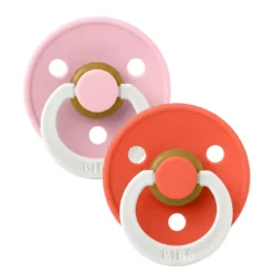 BIBS Napp 2 pk Latex Str 2 Babypink Tango, Nat