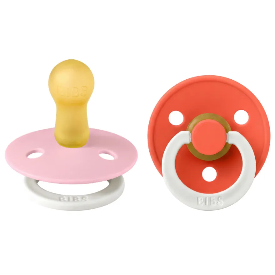 BIBS Napp 2 pk Latex Str 2 Babypink Tango, Nat