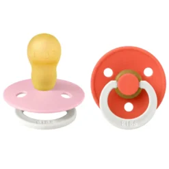 BIBS Napp 2 pk Latex Str 3 - Babypink Tango, Nat