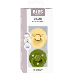 BIBS Napp 2 pk Latex Str 2 - PaleButter Wasabi