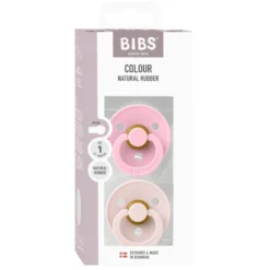BIBS Napp 2 pk Latex Str 1 - Petal Babypink