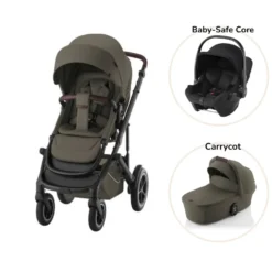 Britax Römer Smile 5Z Lux Duovagn inkl. Baby-Safe Core Babyskydd - Urban Olive/Space Black