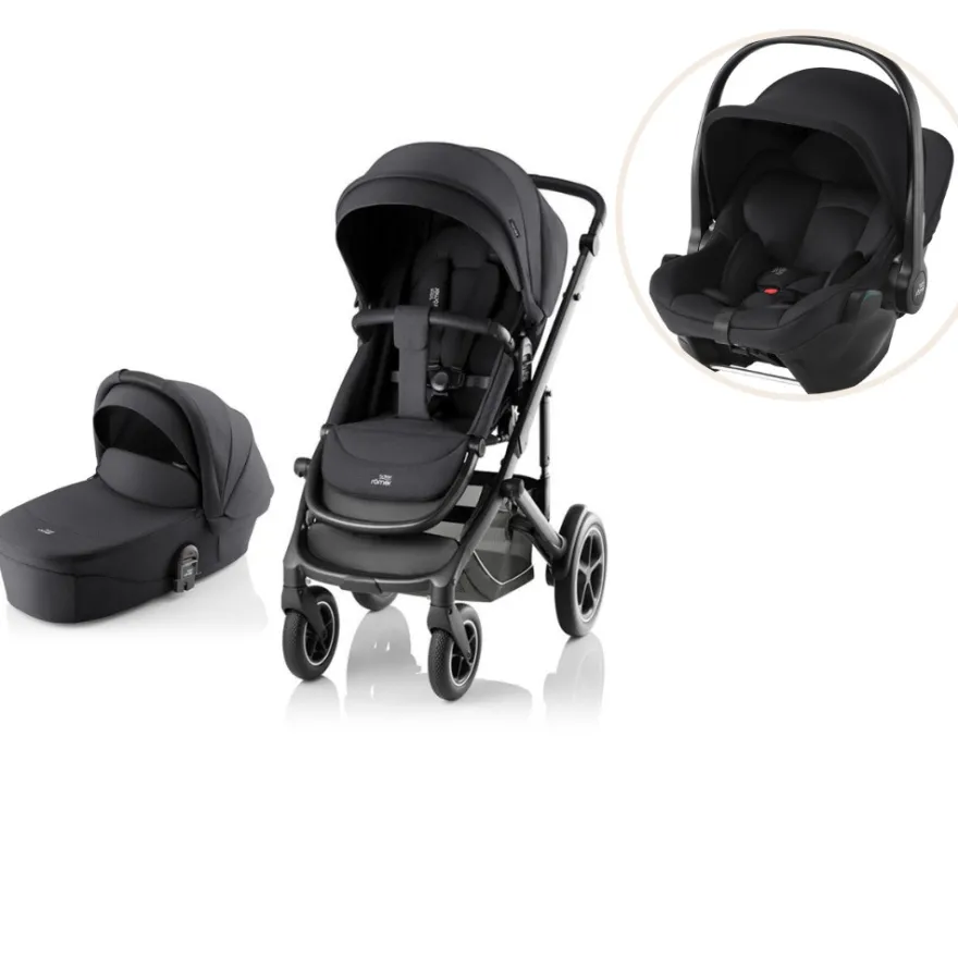 Britax Römer Smile 5Z Style Barnvagn Inkl.. Baby-Safe Core Babyskydd - Carbon Black/Space Black