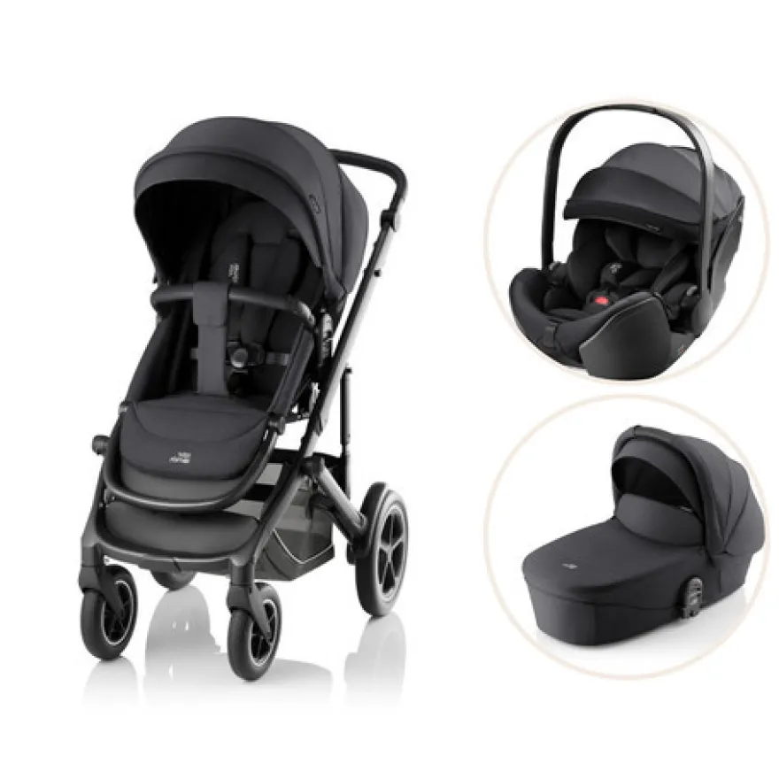 Britax Römer Smile 5Z Style Barnvagn Inkl. Baby-Safe Pro Babyskydd - Carbon Black