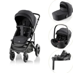Britax Römer Smile 5Z Style Duovagn inkl. Baby-Safe Pro Babyskydd och Vario Base 5Z – Carbon Black