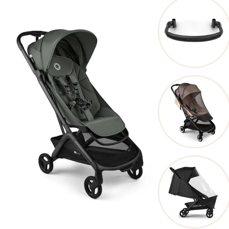 Bugaboo Butterfly 2 Sittvagn Med Bygel, Insektsnät Och Regnskydd - Black/Forest Green