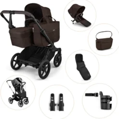 Bugaboo Donkey 6 Barnvagn Inkl. Syskonsits, Organizer, Åkpåse, Mugghållare, Liggdelsadapter & Regnskydd - Fern Green