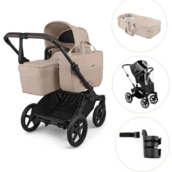 Bugaboo Donkey 6 Barnvagn Med Babynest, Regnskydd Och Mugghållare - Desert Taupe Melange/Desert Taupe