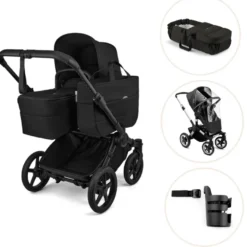 Bugaboo Donkey 6 Barnvagn Med Babynest, Regnskydd Och Mugghållare - Heritage Black/Black