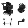 Bugaboo Donkey 6 Duovagn inkl Thule Maple Babyskydd & bas - Heritage Black/Black