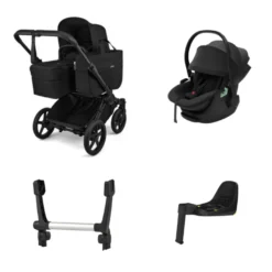 Bugaboo Donkey 6 Duovagn inkl Thule Maple Babyskydd & bas - Heritage Black/Black