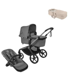 Bugaboo Fox 5 Renew Barnvagn & Bugaboo Babynest - Moon Grey/Taupe
