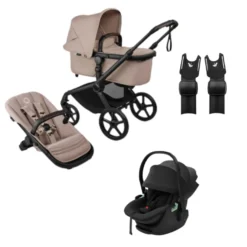 Bugaboo Fox 5 Renew Barnvagn + Thule Maple Babyskydd Inkl. Adapter - Desert Taupe/Black