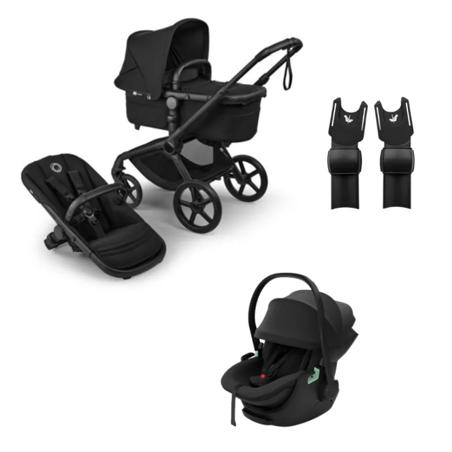 Bugaboo Fox 5 Renew Barnvagn + Thule Maple Babyskydd Inkl. Adapter - Heritage Black/Black
