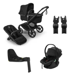Bugaboo Fox 5 Renew Barnvagn + Thule Maple Babyskydd & Bas - Heritage Black/Black