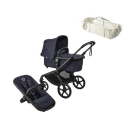 Bugaboo Fox 5 Renew Complete - Black/Deep Indigo inkl. Sleepcarrier Vol 5 Oat Beige