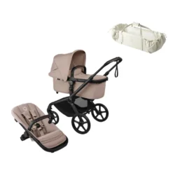Bugaboo Fox 5 Renew Complete - Black/Desert Taupe Melange inkl. Sleepcarrier Vol 5 Oat Beige