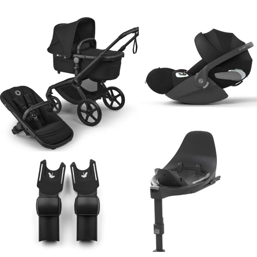 Bugaboo Fox 5 Renew Complete - Black/Heritage Black + Cloud T + Bas T + Adapter