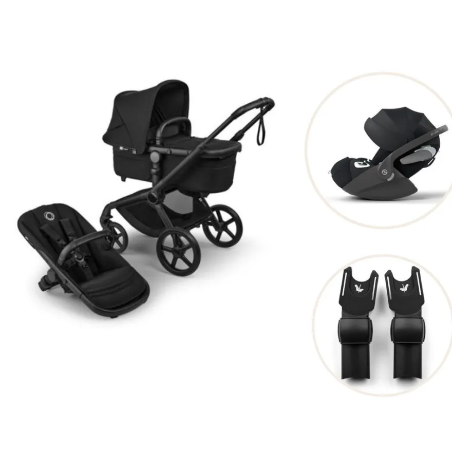 Bugaboo Fox 5 Renew Duovagn Inkl. Cloud T Babyskydd Och Adapter - Heritage Black/Black