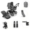 Bugaboo Fox 5 Renew Duovagn Inkl. Skötväska, Åkpåse, Mugghållare, Liggdelsadapter Och Regnskydd – Graphite/Moon Grey
