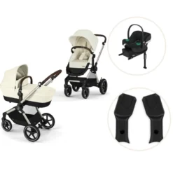 Cybex Eos Barnvagn Inkl. Aton B2 Med Bas Och Adapter - Seashell Beige/Light Beige