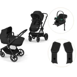 Cybex Eos Barnvagn Inkl. Aton B2 Med Bas Och Adapter - Moon Black/Black